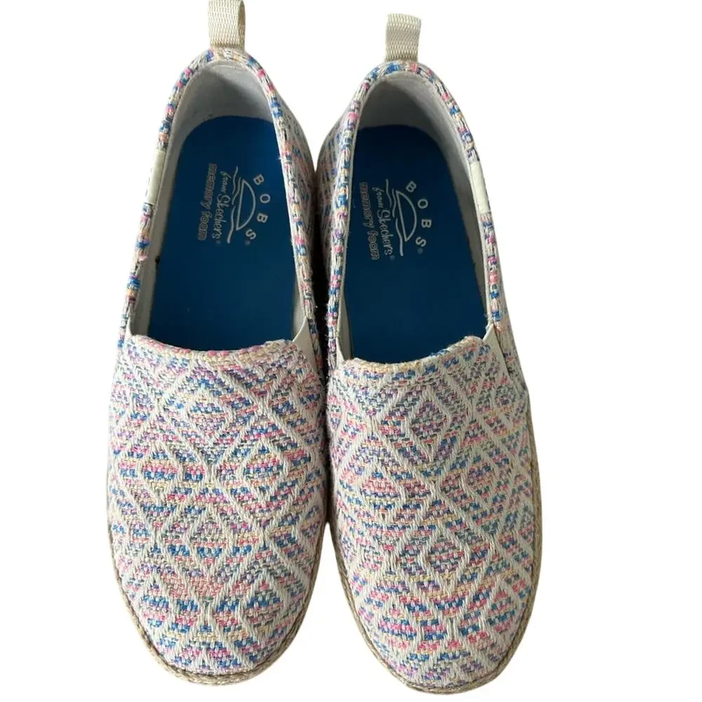 BOBS Skechers Women's Flexpadrille 3.0 Colorful Woven Slip-On Shoes